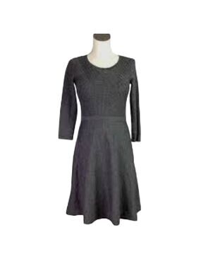 Talbots Charcoal Grey Mixed-Stitch Fit & Flare Sweater Dress - Size S